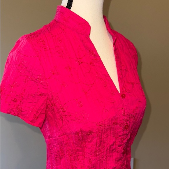 George Classics Blouse Vibrant Pink Women's Top Feminine Light Summer Cruise - Picture 4 of 9